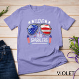 I Love Her Sparklers Matching Couple 4th Of July sunglasses T-Shirt