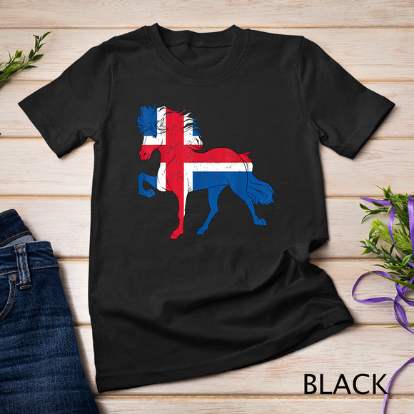 Iceland Flag Pony kids man women Icelandic horse T-Shirt