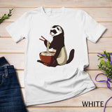 Japanese Noodles Kawaii Ramen Bowl Funny Ferret T-Shirt