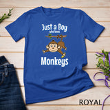 Just A Boy Who Loves Monkey Gorilla Zoo Animal Zookeeper T-Shirt