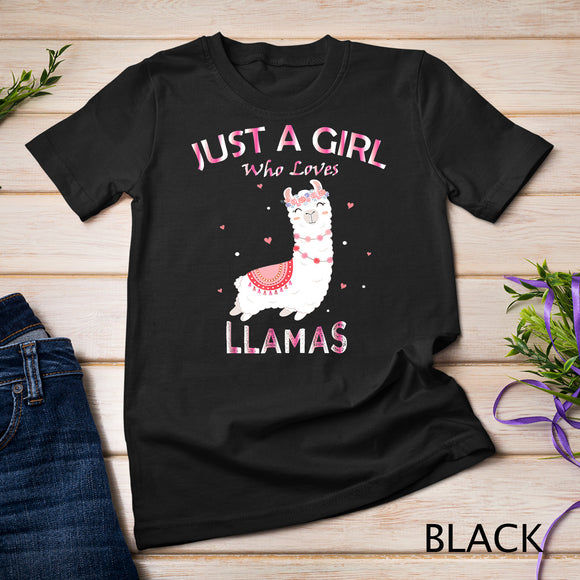 Just A Girl Who Loves Llamas T-Shirt Gift For Llama Gift Tee T-Shirt