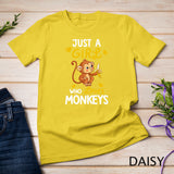 Just A Girl Who Loves Monkeys Tshirt Cute Monkey Lover Gifts T-Shirt