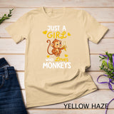 Just A Girl Who Loves Monkeys Tshirt Cute Monkey Lover Gifts T-Shirt
