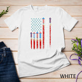 Just Here To Bang American Flag Fireworks Funny 4th Of July T-Shirt