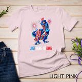 Just Here To Bang Dinosaur T Rex 4th Of July Fireworks Boys T-shirt