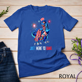 Just Here To Bang Dinosaur T Rex 4th Of July Fireworks Boys T-shirt