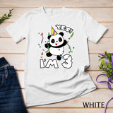 Kids 3rd Birthday Panda Shirt Yes I'm 3 Panda Costume Gift Idea T-Shirt