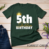 Kids 5th Golden Birthday Year Age Crown T-Shirt