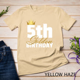 Kids 5th Golden Birthday Year Age Crown T-Shirt