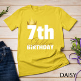 Kids 7th Golden Birthday Year Age Crown T-Shirt