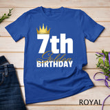 Kids 7th Golden Birthday Year Age Crown T-Shirt