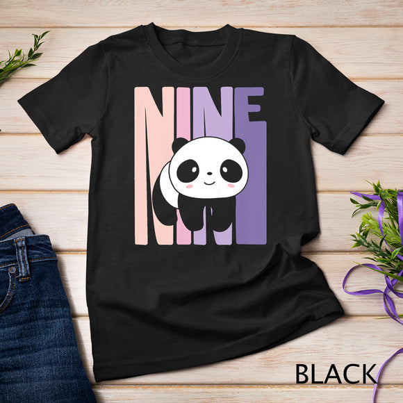 Kids 9 Year Old Cute Panda Birthday Girl 9th B-day T-Shirt