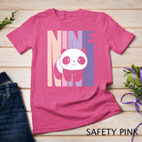 Kids 9 Year Old Cute Panda Birthday Girl 9th B-day T-Shirt