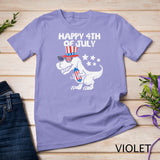 Kids Happy 4th Of July T-Rex Dino Dinosaur Baby Toddler Boys Kids T-Shirt