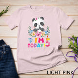 Kids I Am 5 Today Panda Birthday Party Outfit Panda Theme T-Shirt