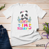 Kids I Am 5 Today Panda Birthday Party Outfit Panda Theme T-Shirt