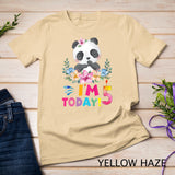 Kids I Am 5 Today Panda Birthday Party Outfit Panda Theme T-Shirt