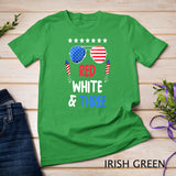 Kids Red White & Three 3rd Birthday 4th Of July Independence Day T-Shirt