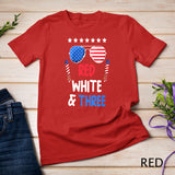 Kids Red White & Three 3rd Birthday 4th Of July Independence Day T-Shirt