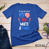 Kids Red White & Three 3rd Birthday 4th Of July Independence Day T-Shirt