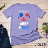 Kids Red White & Three 3rd Birthday 4th Of July Independence Day T-Shirt