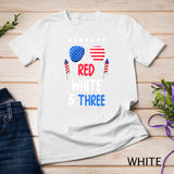 Kids Red White & Three 3rd Birthday 4th Of July Independence Day T-Shirt