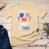 Kids Red White & Three 3rd Birthday 4th Of July Independence Day T-Shirt