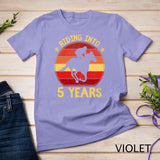 Kids Riding into 5 Years horse gift five year old birthday T-Shirt