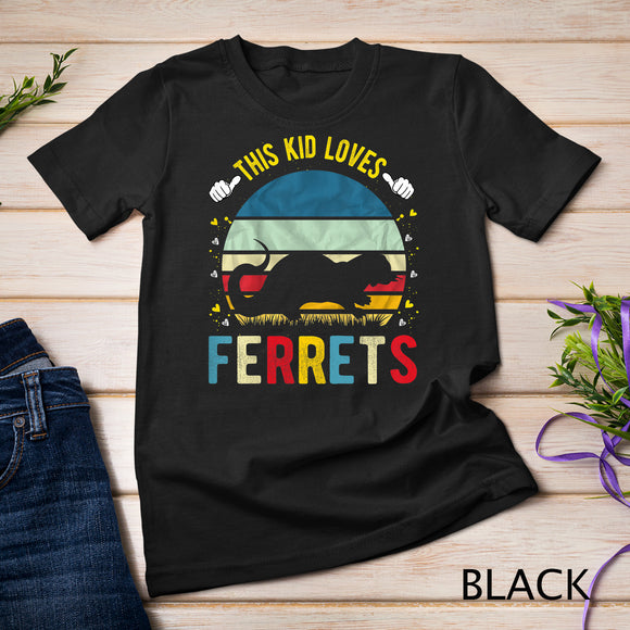 Kids This Kid Loves Ferrets Boys and Girls Ferret Gift T-Shirt