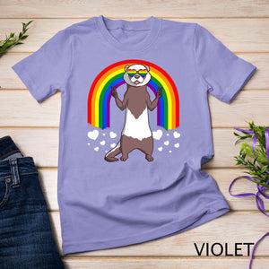 LGBT Ferret Gay Pride Rainbow LGBTQ Cute Gift T-Shirt