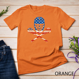 Lacrosse American Flag Lax Helmet Sticks 4th Of July Gifts T-Shirt