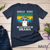 Llama Camping Only You Can Prevent Drama Vintage Camping T-Shirt