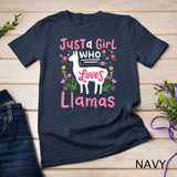 Llama Just a Girl Who Loves Llamas Llama Lover Gift T-Shirt