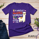 Llama Learning T Shirt Teachers Students Alpaca Lovers Gift