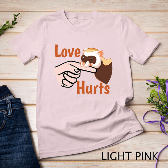 Love Hurts Cute Ferret Biting Finger Pullover Hoodie T-Shirt