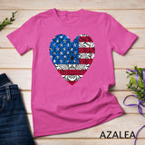 Mandala USA Heart Flag Cute 4th Of July Funny American Girl T-Shirt