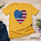 Mandala USA Heart Flag Cute 4th Of July Funny American Girl T-Shirt