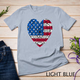 Mandala USA Heart Flag Cute 4th Of July Funny American Girl T-Shirt