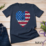 Mandala USA Heart Flag Cute 4th Of July Funny American Girl T-Shirt