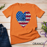 Mandala USA Heart Flag Cute 4th Of July Funny American Girl T-Shirt