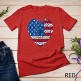 Mandala USA Heart Flag Cute 4th Of July Funny American Girl T-Shirt