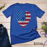 Mandala USA Heart Flag Cute 4th Of July Funny American Girl T-Shirt