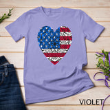 Mandala USA Heart Flag Cute 4th Of July Funny American Girl T-Shirt