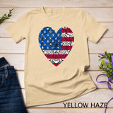 Mandala USA Heart Flag Cute 4th Of July Funny American Girl T-Shirt