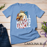 Mens All Merican Uncle 4th of July Day Eagle USA Flag American T-Shirt