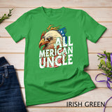 Mens All Merican Uncle 4th of July Day Eagle USA Flag American T-Shirt