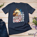 Mens All Merican Uncle 4th of July Day Eagle USA Flag American T-Shirt