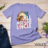 Mens All Merican Uncle 4th of July Day Eagle USA Flag American T-Shirt