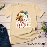 Mens All Merican Uncle 4th of July Day Eagle USA Flag American T-Shirt