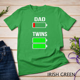 Mens Tired Dad Low battery Twins Full Charge funny gift T Shirt